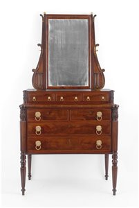 antique Appleton Sheraton mirror-back bureau