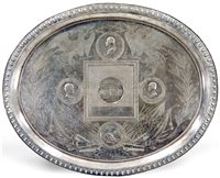 antique commemorative silver tray