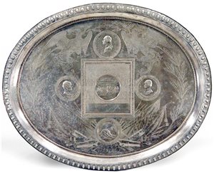antique commemorative silver tray