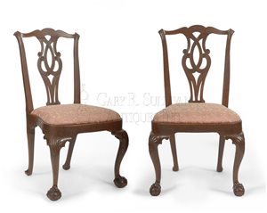 Pair of antique Chippendale dining chairs
