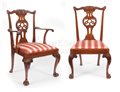 8 Chippendale mahogany dining chairs, (Irish)