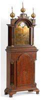 Caleb Leach antique brass dial shelf clock
