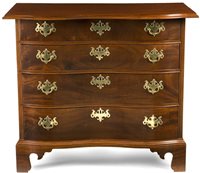 antique Chippendale oxbow chest of drawers