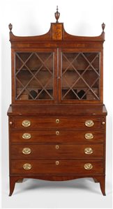 antique Federal desk and bookcase