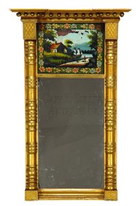 antique Sheraton giltwood mirror