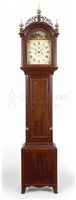 Aaron Willard labeled antique tall case clock