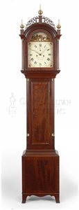 Aaron Willard labeled antique tall case clock