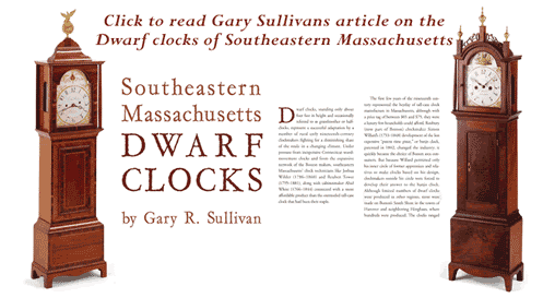 Article on antique dwarf clocks by Gary Sullivan in Antiques and Fine Art