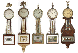 antique banjo clocks and antique patent time pieces